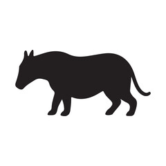 Obraz premium Silhouette of a tapir standing sideways