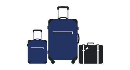 Three suitcases of different sizes for travel