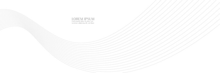 Abstract grey wave lines on a white background for modern minimalist templates.