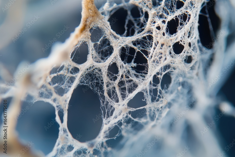 Poster delicate interconnectedness: a close-up look at nature's web-like structure in abstract form