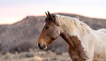 Horse profile at sunrise