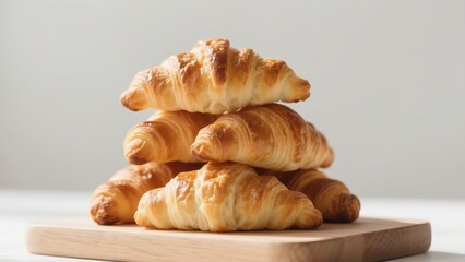 croissant on wooden table