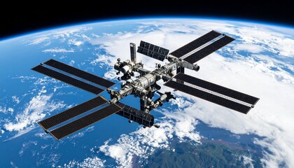 Obraz premium International Space Station close-up scene