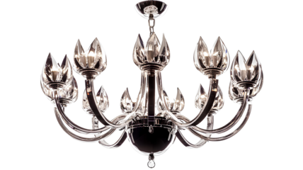 Chandelier on transparent background. Clipping path included.