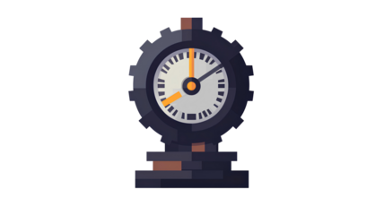 Manometer icon on transparent background. Flat illustration of manometer icon for web design