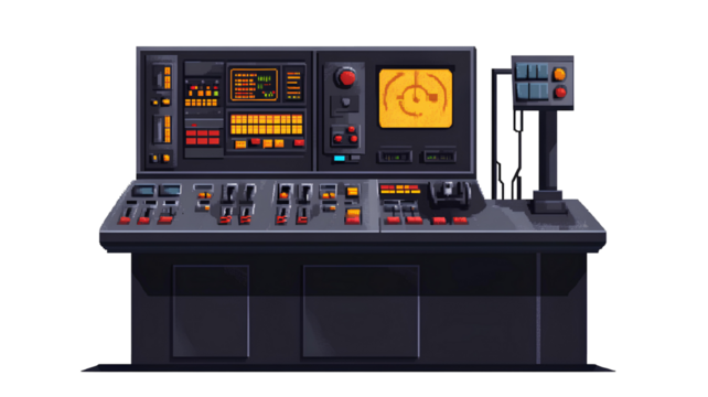Illustration of a control panel of a radio station on transparent background