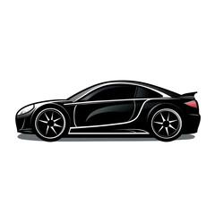 Naklejka premium Sleek Black Car Icon - Modern Automotive Symbol