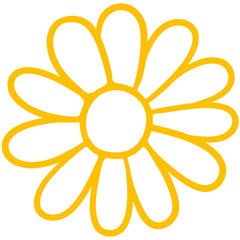 yellow outline daisy flower illustration