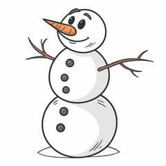 snowman with a broom