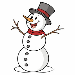 snowman with a broom
