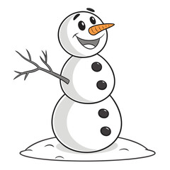 snowman with a broom