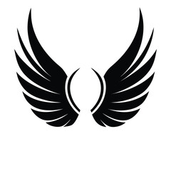 Fototapeta premium Wings vector illustration of bird feathers flying silhouette design