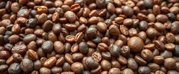 Dry, oily, rough, slightly slick bean surface, varying shades of brown,  photography,  still life