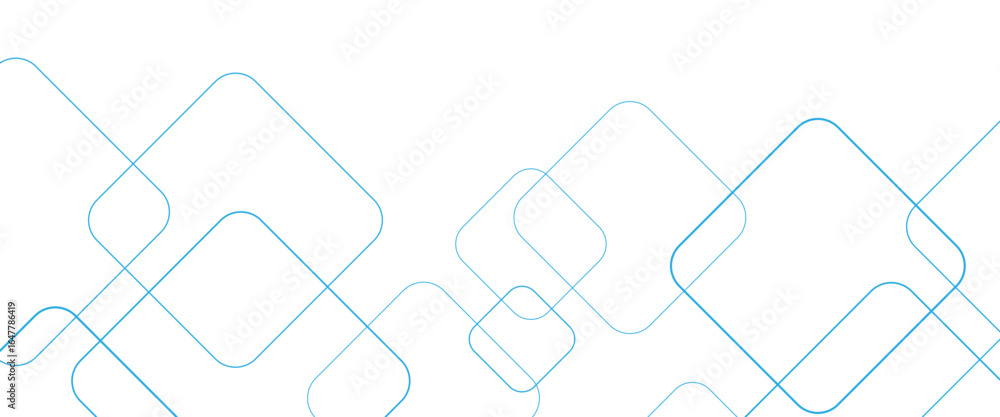 Poster minimal geometric background. dynamic blue shapes composition with white lines. abstract background 
