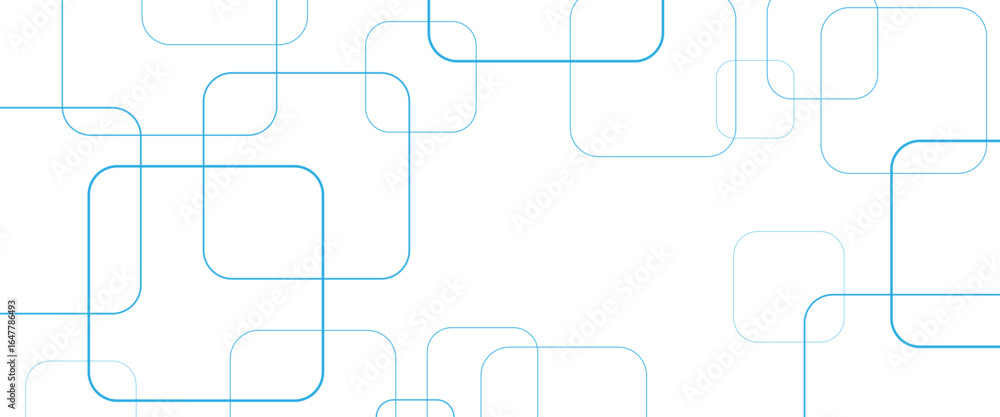 Poster minimal geometric background. dynamic blue shapes composition with white lines. abstract background 