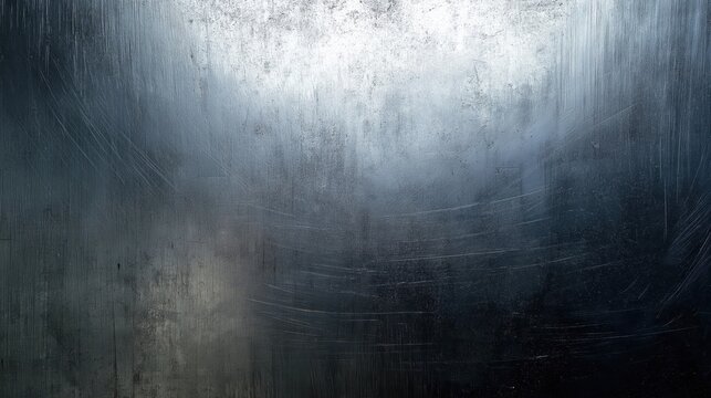 An industrial and modern surface of brushed silver with a worn, distressed look.