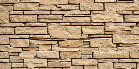 Obraz premium Rustic ledgestone wall texture, natural stone background, material, architecture