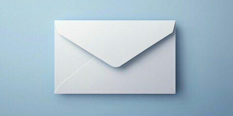 A white envelope with a triangular flap, placed against a light blue background. The envelope is closed and has a smooth, matte texture.