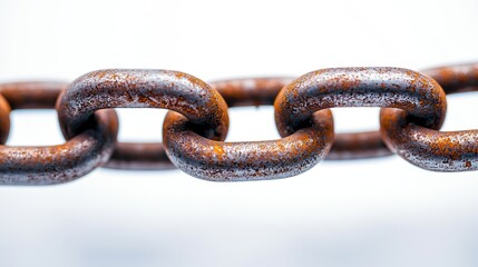 Fototapeta premium Macro close-up of rust-proof chain links, steel sheen reflecting studio lights,