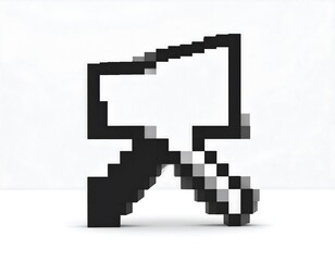 Pixelated megaphone icon on a plain white background