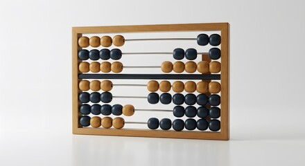 Abacus: Capturing a close-up view of a classic abacus, a timeless symbol of calculation and arithmetic.