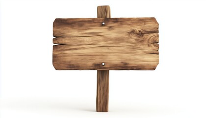 Wooden Plank Sign Studio Shot On White Background With Ample Space For Text. Ideal For Customized Messages Or Branding Purposes.