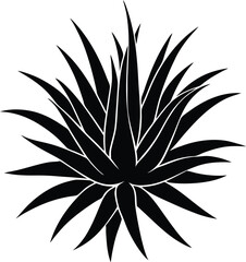 Air Plant silhouette vector art illustration and minimal black and white design