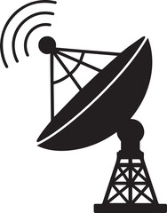 Satellite dish antenna vector illustration for communication and technology design use