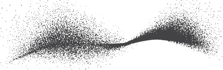 Noise dispersion grungy wavy logo design, Sprayed black spiral line 