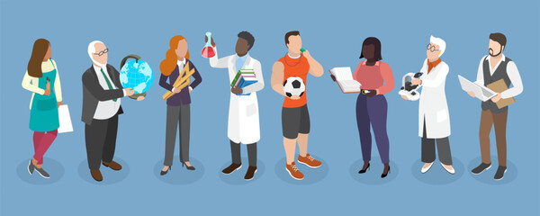 3D Isometric Flat Vector Illustration of Teachers, Inspiring Educators Ready To Guide Eager Learners On Academic Journey