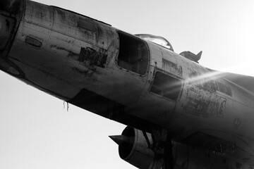 Detail of an old abandoned military plane	
