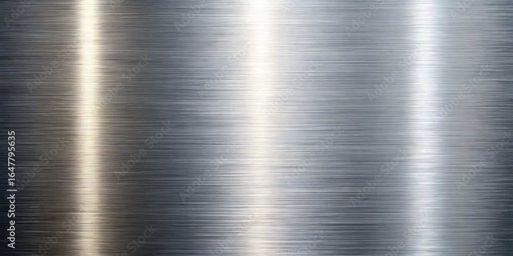 Poster photo of shiny metal texture with brushed surface, creating a modern and industrial background with 