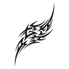 A vector illustration of a tribal bird tattoo design with detailed wings and feathers