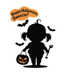 Happy Halloween with Pumpkins and Ghosts