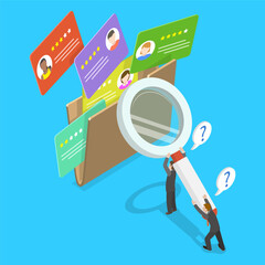 3D Isometric Flat Vector Illustration of Searching for Candidates, Concept Of Human Resource Management And Recruitment In Business Environment