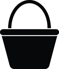 Storage basket silhouette vector art illustration