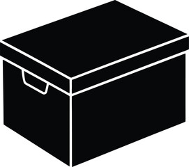 Storage box silhouette vector art illustration