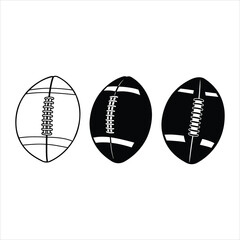 Three american footballs in silhouette