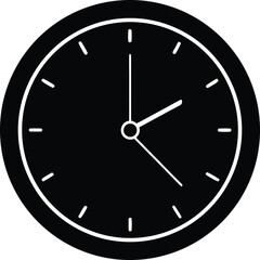 Wall clock silhouette vector art illustration