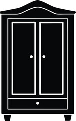 Wardrobe silhouette vector art illustration