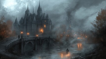 Obraz premium Dark castle at night