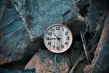 old clock on wood