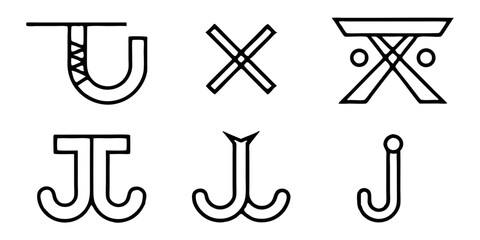 Collection of hand drawn decorative letter j isolated on white background, featuring a variety of unique and stylish designs, perfect for adding a touch of elegance and sophistication