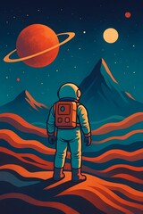 Naklejka premium astronaut in space