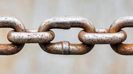 Fototapeta premium Zoom-in on chain joint where metal meets hook,