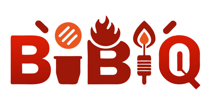 Bbq party invitation with grill tools this design features a barbecue grill, utensil, sausage, and flame, perfect for a summer cookout or outdoor gathering isolated on white background