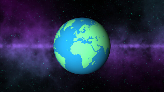 Earth 2D Rotating Animation Background Wide