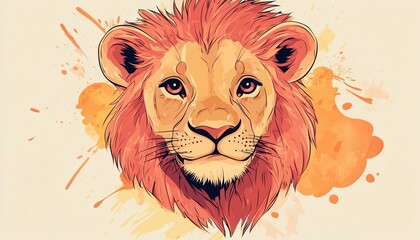 Adorable Lion Print: Perfect For T-Shirts, Home Decor, Posters, And Cards. Great For Printing On A Variety Of Items.