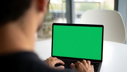 Green Screen Office Worker