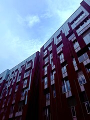modern glass buildings in the sky